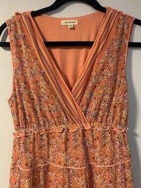 Max Studio sleeveless V-neck tiered floral midi dress
